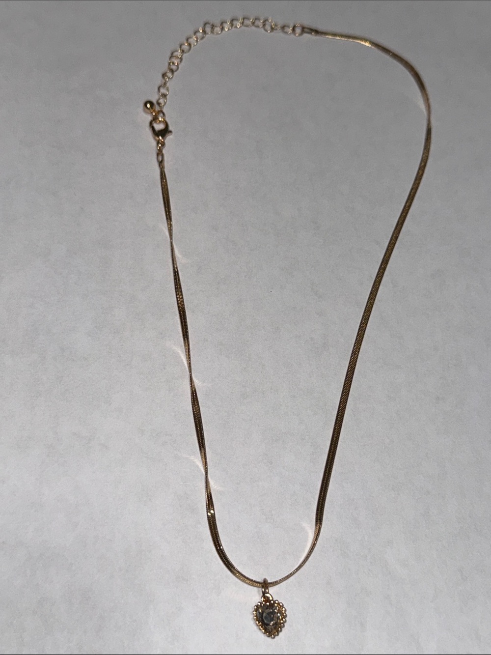 Gold-Plated Herringbone Chain Heart Necklace from Anthropologie!!🔥🔥🔥